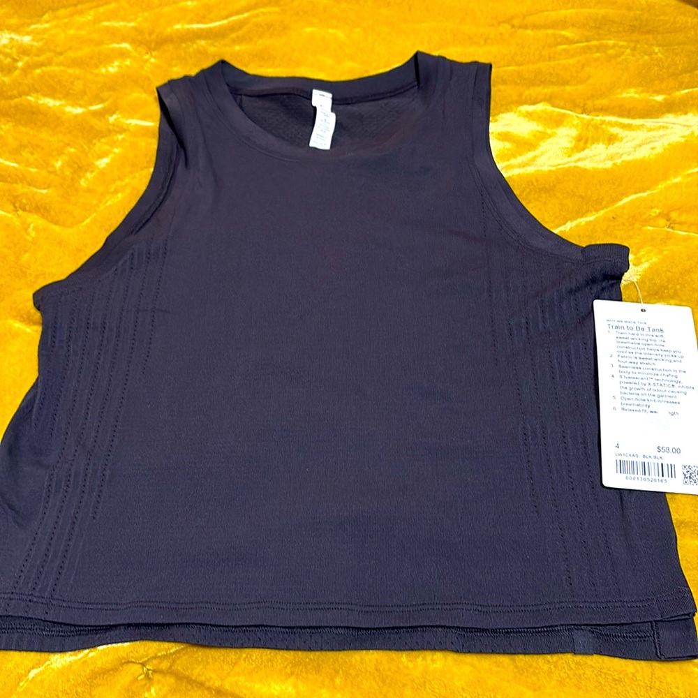Lululemon Train to be Tank - Black size 4 
New with tags